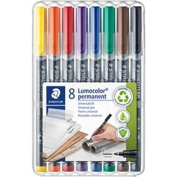 Staedtler lumocolor f permanent pen - box 8 kleuren