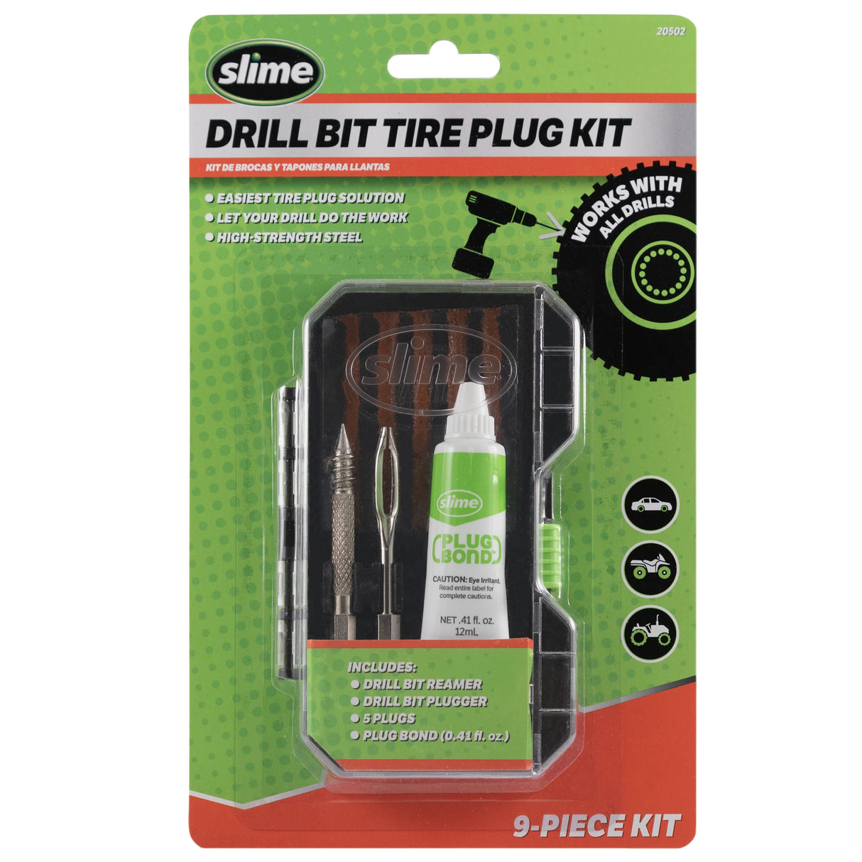 Slime boormachine bandenreparatieset voor off-highway banden