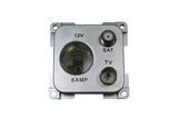 C-line 12 volt contactdoos met antenne en satelliet aansluiting zilver