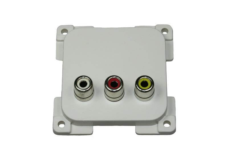 C-line video en audio contactdoos wit - verpakt