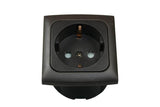 C-line wandcontactdoos met opal afdekraam bruin