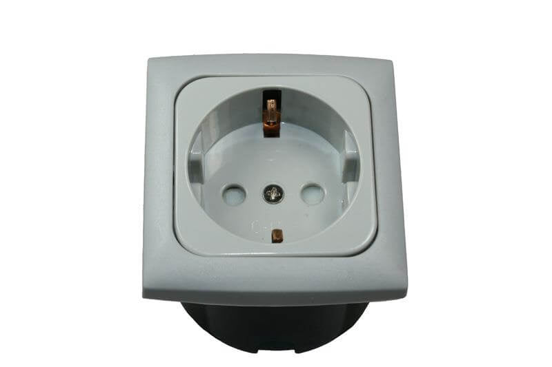 C-line wandcontactdoos met opal afdekraam grijs