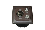 C-line 12 volt contactdoos met antenne en satelliet aansluiting met opal afdekraam bruin