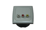 C-line video en audio contactdoos met opal afdekraam grijs - zonder verkoopverpakking