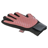 Trixie vachtverzorgingshandschoen mesh-materiaal tpr roze zwart