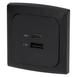 C-line usb laadcontactdoos met usb-a en usb-c - ece r10 - zwart