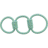 Trixie aquatoy touw trekspeeltje ringen polyester geel groen