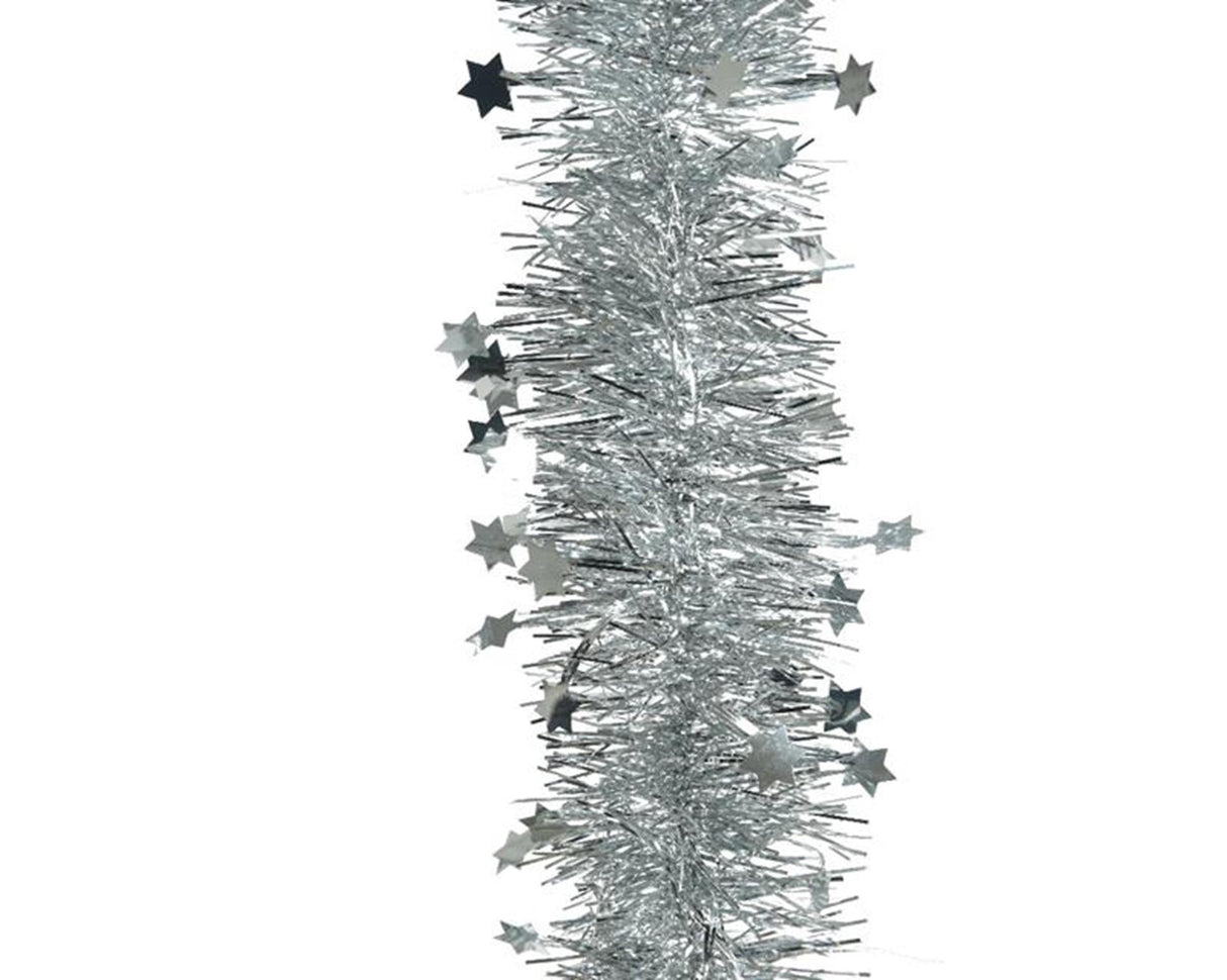 Decoris lametta guirlande ster l270cm zilver