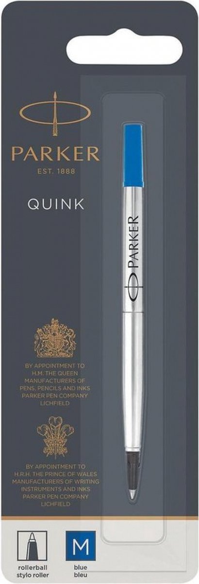 Parker rollerballpen inktvulling | medium punt | blauwe quink inkt | 1 stuk