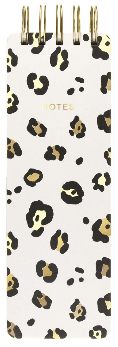 Eccolo notitieblok - spiraal - black leopard - lijn - ca.8x23cm - ec-q601t