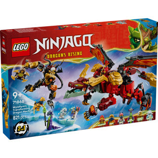 Lego ninjago wyldfyre's transformerende drakenmecha draak speelgoed voor kinderen 71868