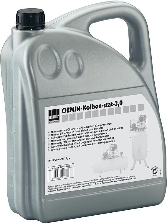 Schneider airsystems smeerolie oemin spez.oel schneider 3 ltr. f.piston compressors