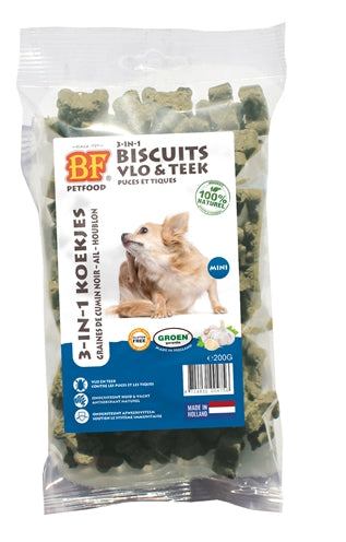 Bf petfood 3 in 1 hondenkoekjes vlo teek mini