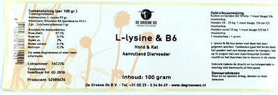 De groene os L-lysine b6 hond kat