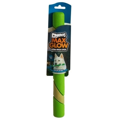 Chuckit Max glow ultra fetchstick groen