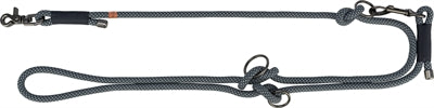 Trixie soft rope hondenriem verstelbaar zwart grijs