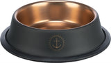 Trixie be nordic voer waterbak rvs rubber zwart brons