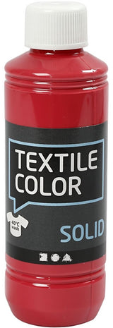 Creativ company textile color dekkende textielverf - rood, 250ml