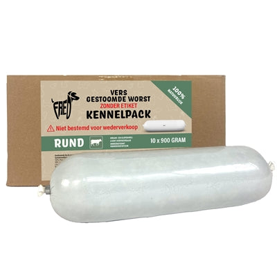 Freds Gestoomd vers vlees worst kennelpack rund tarwe en glutenvrij