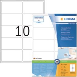 Merkloos sans marque herma adress-etiketten wit 99.1x57 premium a4 1000 st.