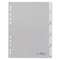 Numerieke tabbladen durable 6440 5 tabs 11 gaten grijs