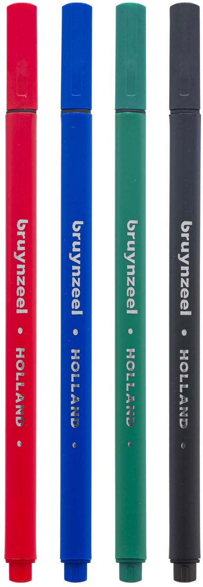 Bruynzeel fineliner - set 4 basis kleuren -