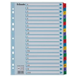Alfabetische tabbladen esselte mylar 100166 kleurenassortiment bopet