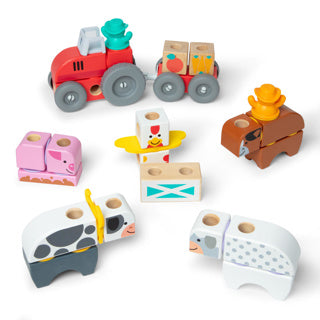 Melissa doug – blockables™ boerderij speelset – met draagbare bewaardoos