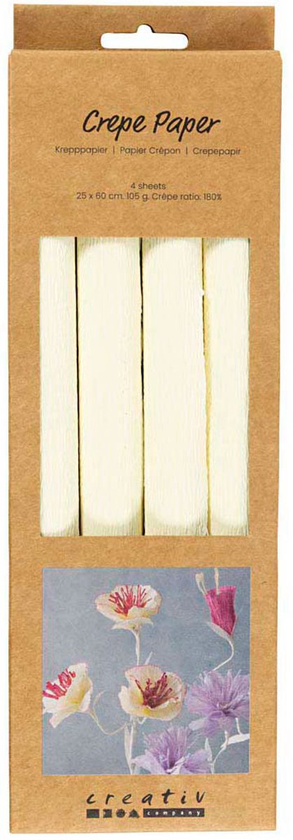 Creativ company crepepapier off white - 4st.