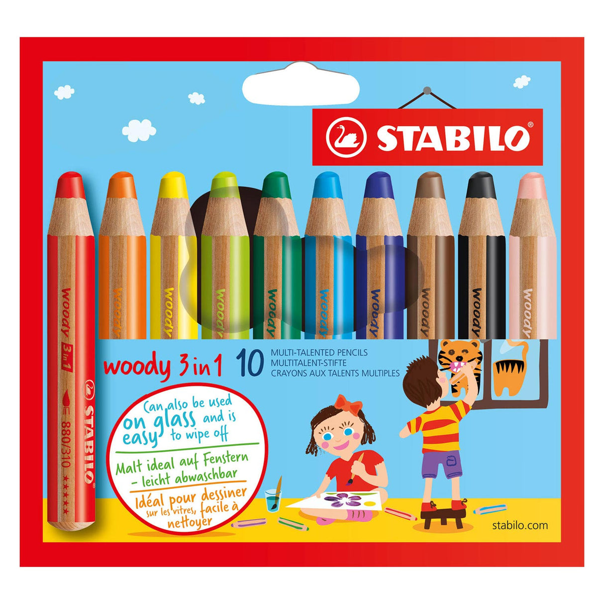 Stabilo Woody 3in1 Kleurpotloden 10 kleuren