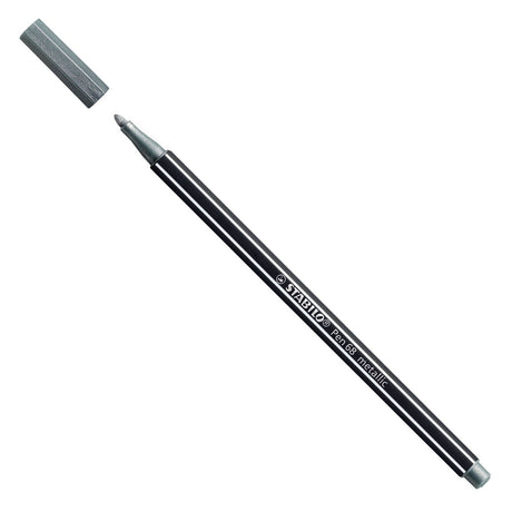 Stabilo pen 68 metallic- viltstift - zilver (68 805)