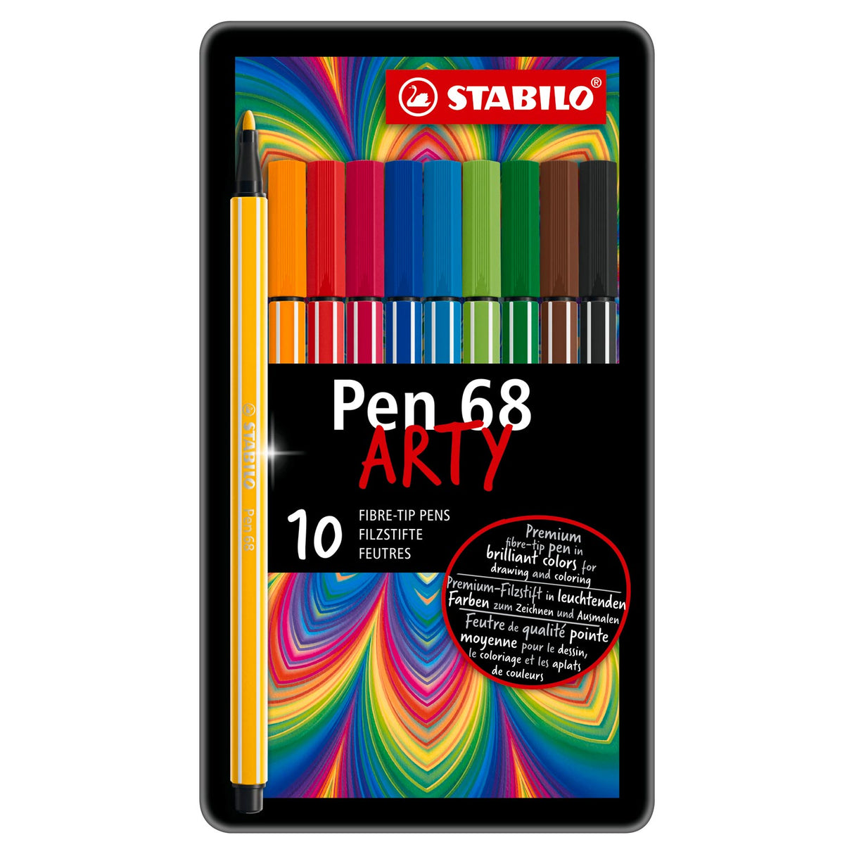 STABILO Pen 68 in Metalen Doos, 10kl.