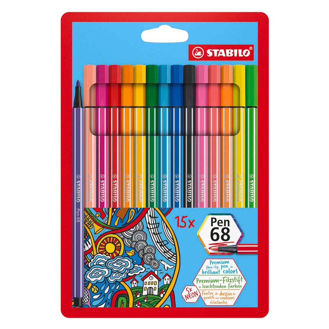 STABILO Pen 68 - 15 kleuren