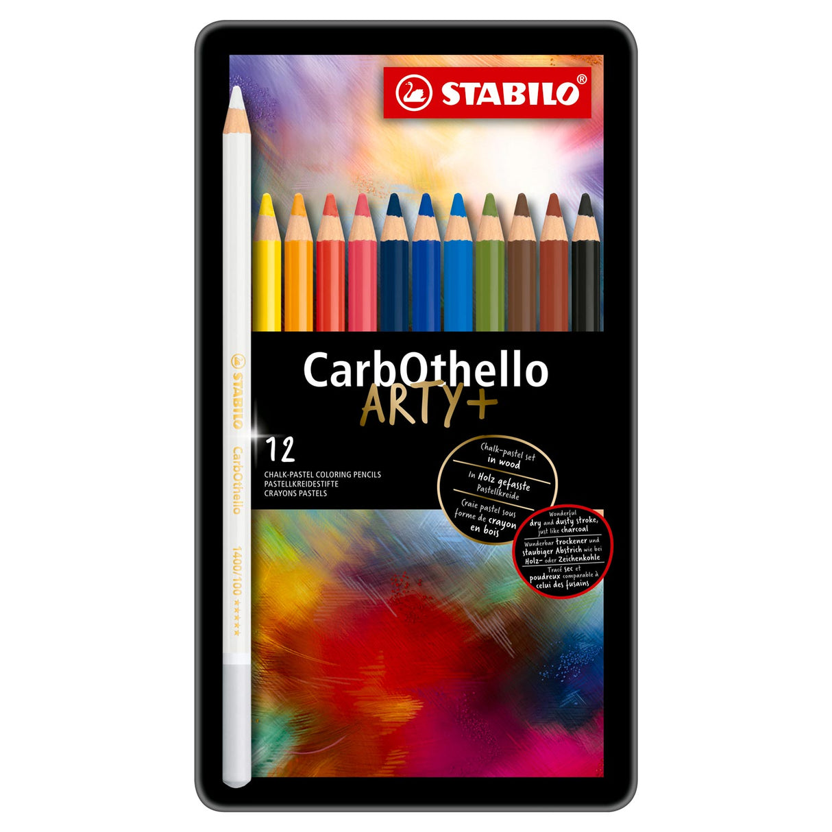 Stabilo carbothello - kalkpastel kleurpotlood - metalen set 12 st.