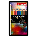 Stabilo carbothello - kalkpastel kleurpotlood - metalen set 12 st.