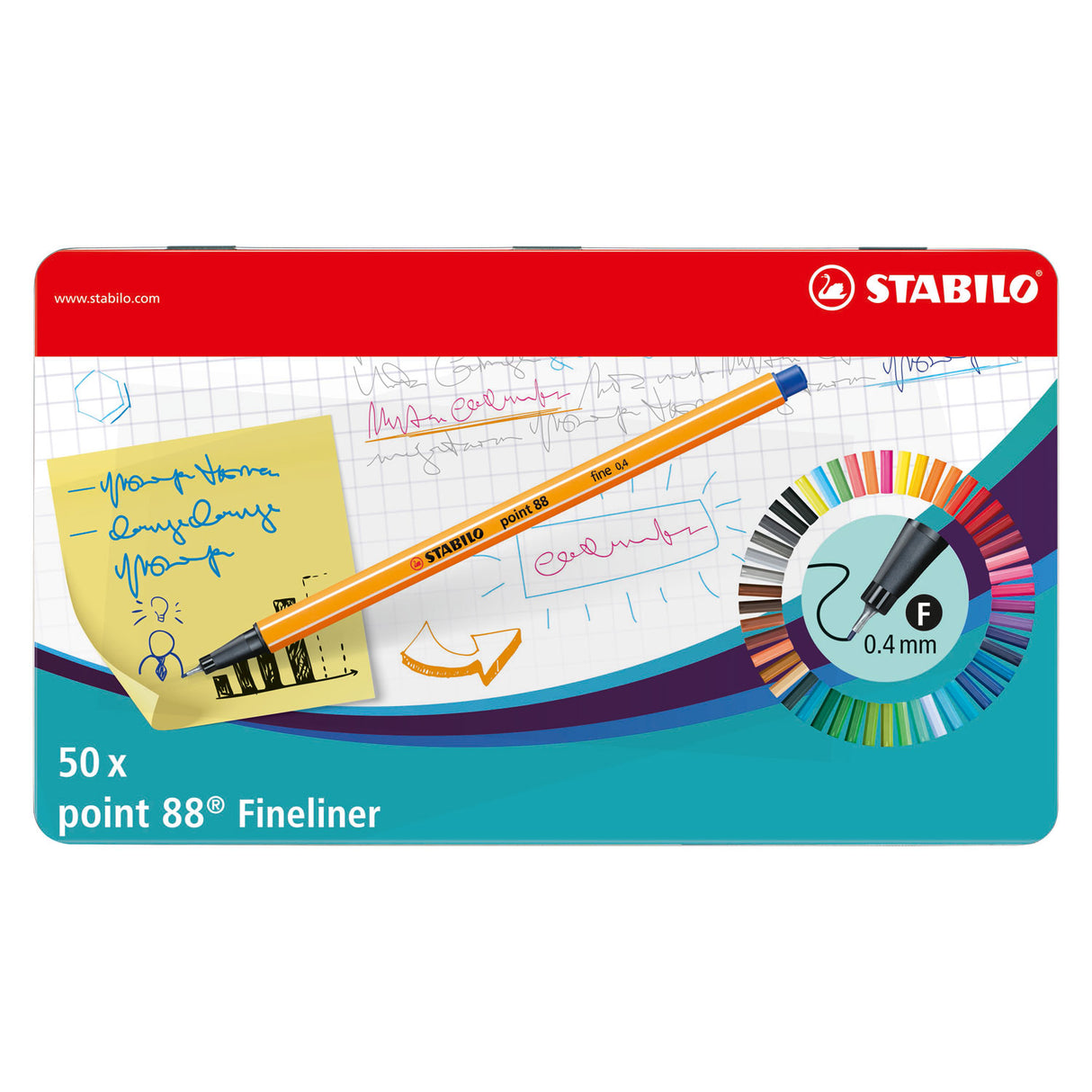 Stabilo Point 88 Metal Box Feinders, 50..