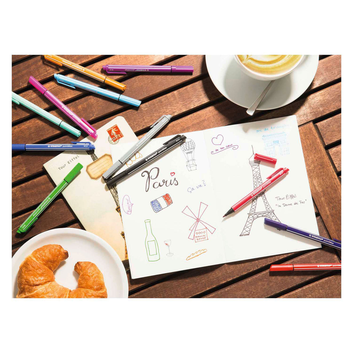 Stabilo pointmax - hardtip fineliner 0,8 mm - met nylon tip - zwart - per stuk