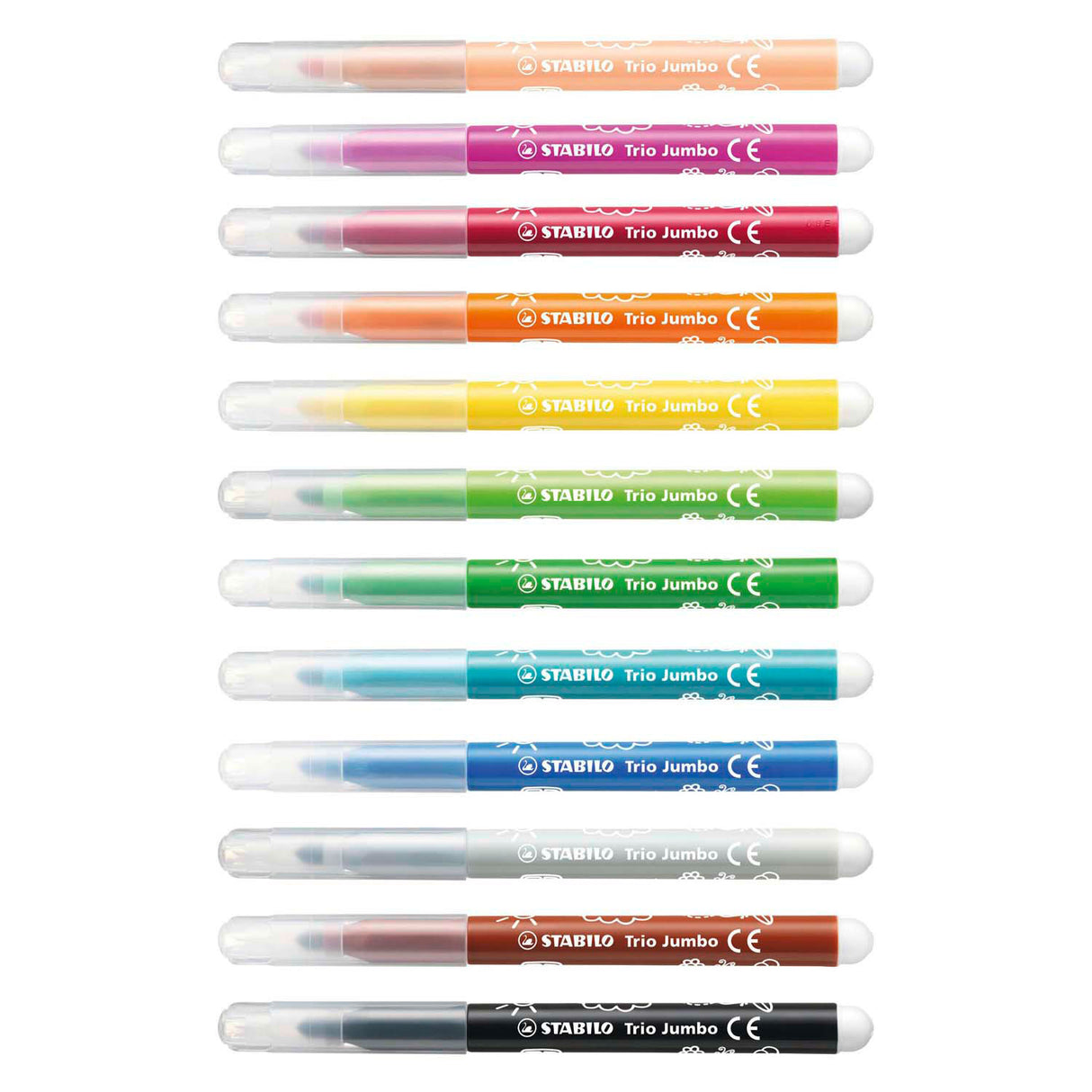 Stabilo trio jumbo - viltstift - set met 12 stuks