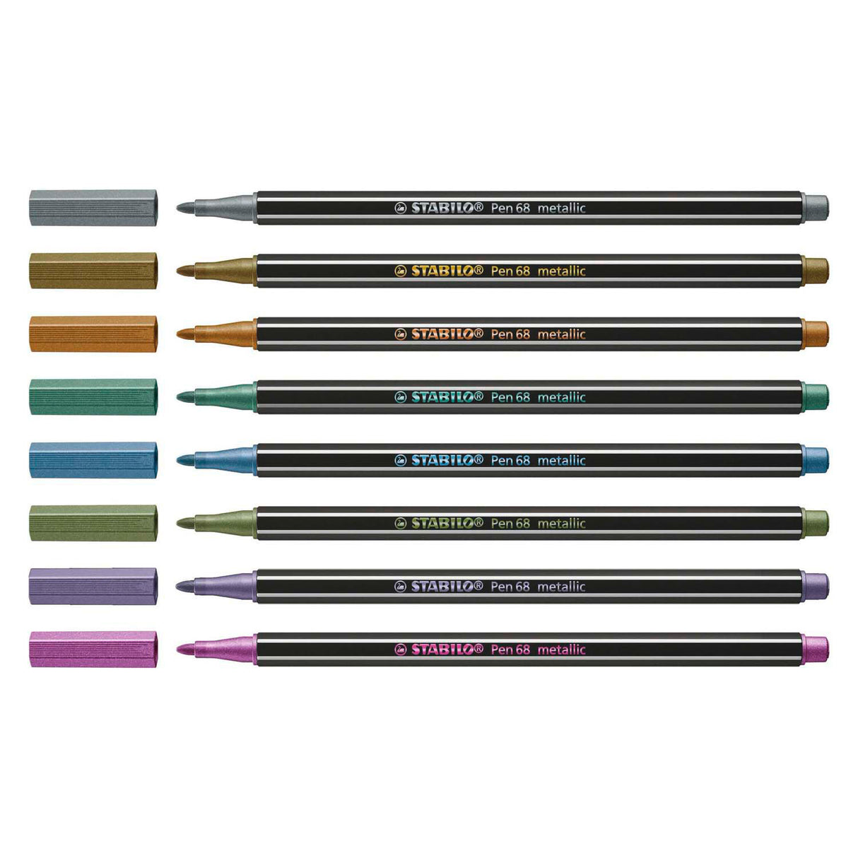 Stabilo Pen 68 Metallic Viltstiften, 8st.