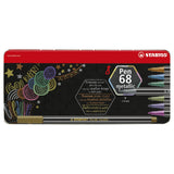 Stabilo Pen 68 Metallm Metal Box gefillt -tip Pens, 8.. 8.