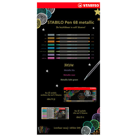 Stabilo Pen 68 Metallm Metal Box gefillt -tip Pens, 8.. 8.