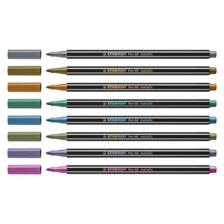 Stabilo viltstift pen 68 metallic blik a 8 stuks