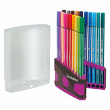Stabilo pen 68 in 20 kleuren antraciet roze