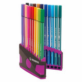 Stabilo pen 68 in 20 kleuren antraciet roze