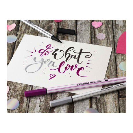 Stabilo pen 68 brush - viltstift - paars (55)