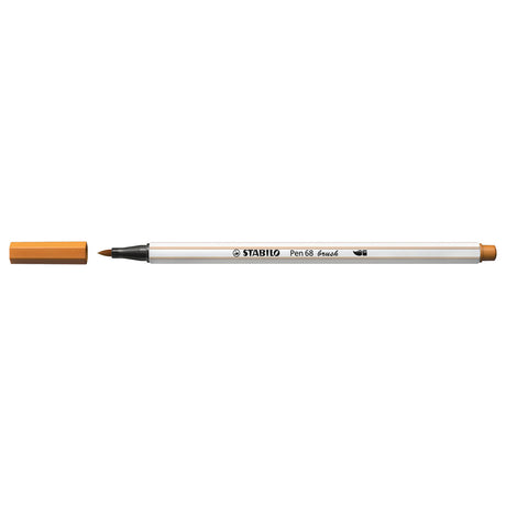 Stabilo pen 68 brush - viltstift - donker oker (89)