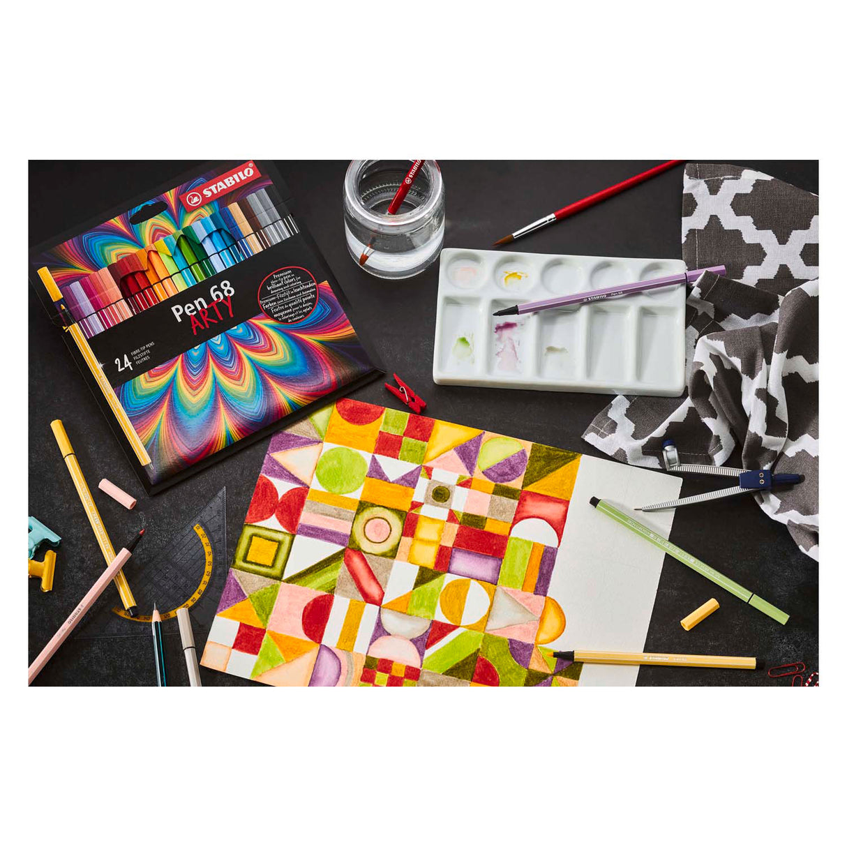 Stabilo pen 68 - viltstift - arty - set met 12 sets