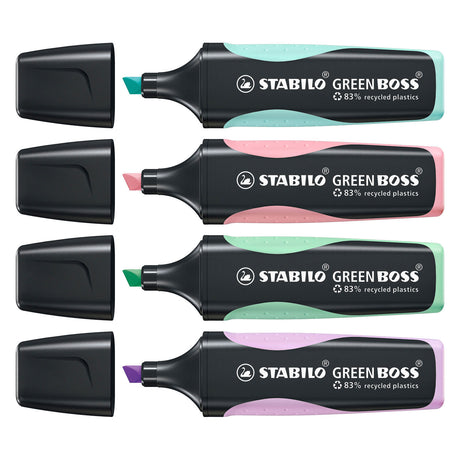 Stabilo green boss pastel - markeerstift - set met 4 stuks
