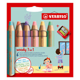 Stabilo Woody 3in1 Potloden 6 kleuren + Puntenslijper