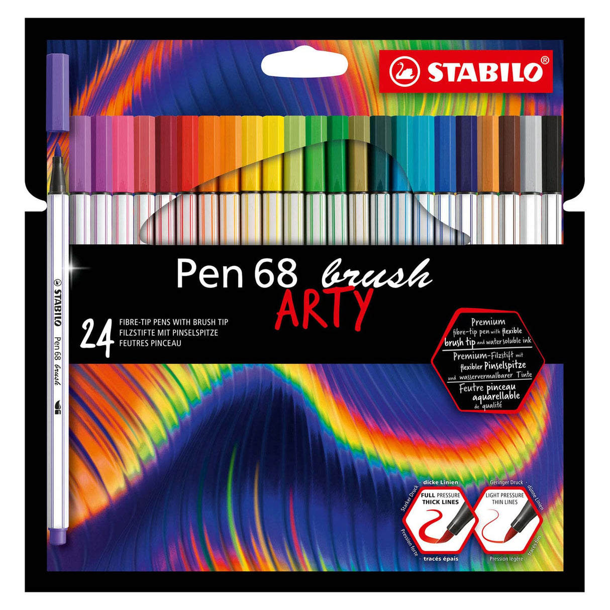 Stabilo Pen 68 Brush ARTY Viltstiften 24 stuks